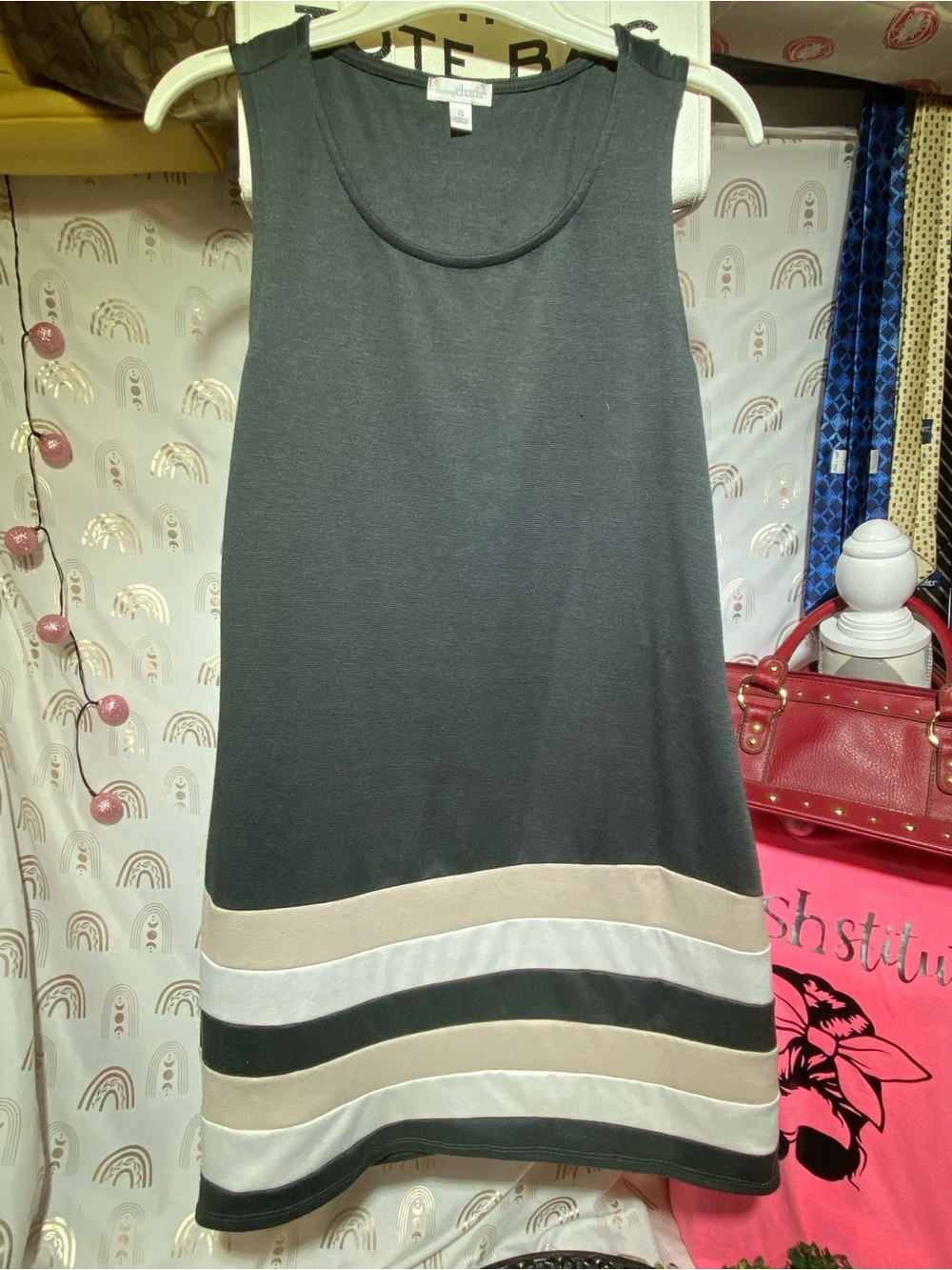 Charming Charlie Dark Gray Knit Tank Dress
